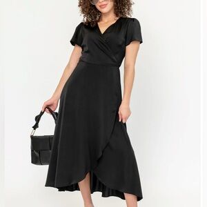 Elegant Black Wrap Dress